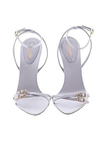 Saint Laurent Lila 110 Embellished Satin Sandals (view 2)