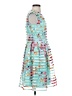 Sandra Darren 100% Polyester Print Teal Cocktail Dress Size 4 - photo 4