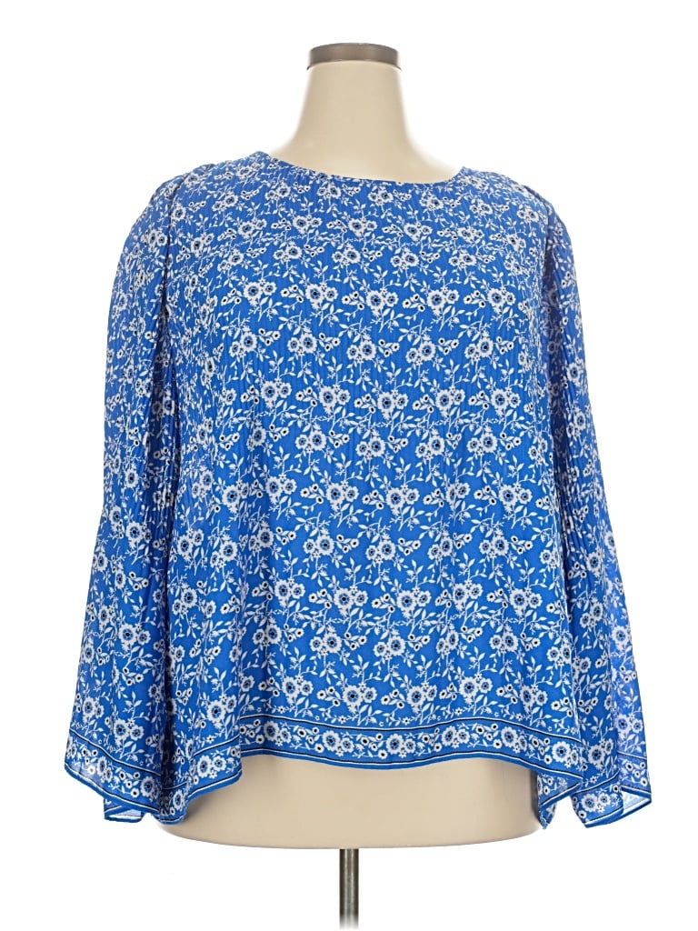Pre-owned Max Studio 3/4 Sleeve Blouse In Blue