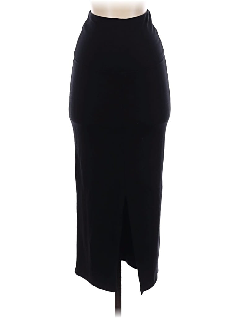 Bleusalt Formal Skirt: Black Solid Pattern Bottoms - Size Small