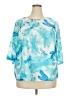 Unbranded 100% Polyester Teal 3/4 Sleeve Blouse Size 2X - photo 1