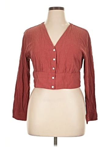 Madewell Lusterweave V-Neck Button-Front Shirt (view 1)