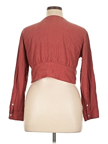 Madewell Lusterweave V-Neck Button-Front Shirt (view 2)