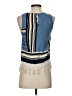 Buttons 100% Rayon Blue Sleeveless Blouse Size S - photo 2
