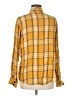 Sanctuary 100% Rayon Plaid Yellow Long Sleeve Button-Down Shirt Size M - photo 2