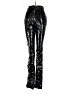 PrettyLittleThing 100% Polyurethane Metallic Black Casual Pants Size 2 - photo 1
