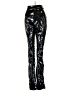 PrettyLittleThing 100% Polyurethane Metallic Black Casual Pants Size 2 - photo 2