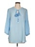 MICHAEL Michael Kors Blue 3/4 Sleeve Blouse Size L - photo 1