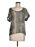 Lucca Couture Metallic Silver Short Sleeve Blouse Size M - photo 1