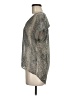 Lucca Couture Metallic Silver Short Sleeve Blouse Size M - photo 5