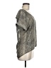 Lucca Couture Metallic Silver Short Sleeve Blouse Size M - photo 4