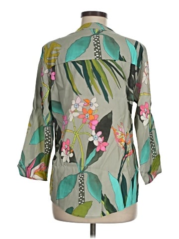 Vilagallo 3/4 Sleeve Silk Top (view 2)