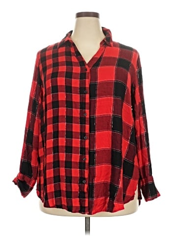 Cato 3/4 Sleeve Button-Down Shirt (view 1)