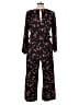 Velvet Floral Black Jumpsuit Size L - photo 2