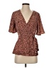 Mi ami Brown Short Sleeve Blouse Size S - photo 1