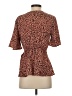 Mi ami Brown Short Sleeve Blouse Size S - photo 2