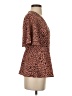 Mi ami Brown Short Sleeve Blouse Size S - photo 4