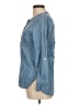 Per Se 100% Cotton Blue Long Sleeve Blouse Size M - photo 5