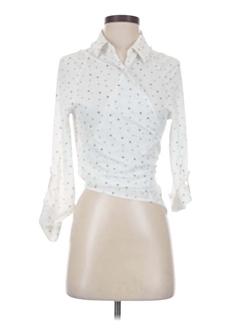 Pre-owned Mine 3/4 Sleeve Blouse In Ivory