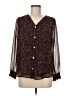 West Kei 100% Polyester Animal Print Brown 3/4 Sleeve Blouse Size M - photo 1