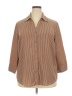 Elementz Stripes Brown 3/4 Sleeve Blouse Size 2X - photo 1