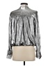 Current Air Metallic Silver Long Sleeve Blouse Size S - photo 2