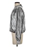 Current Air Metallic Silver Long Sleeve Blouse Size S - photo 5