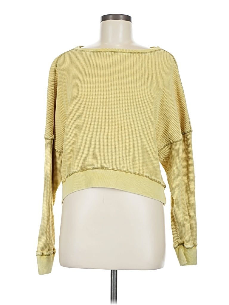 Pre-owned Out From Under 3/4 Sleeve T-shirt In Yellow