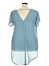 Torrid 100% Polyester Blue Teal Short Sleeve Blouse Size 5X Plus (5) - photo 2