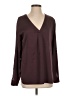 Ann Taylor 100% Polyester Burgundy Long Sleeve Blouse Size S - photo 1