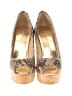 Jimmy Choo Animal Print Gold Tan Wedges Size EU 39 1/2 - photo 2