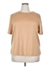 Kathie Lee Solid Tan Short Sleeve T-Shirt Size 18W - photo 1