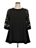 Unbranded Black 3/4 Sleeve Top Size 0X (estimated) - photo 1