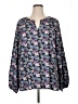 Cotton Bleu 100% Polyester Blue Long Sleeve Blouse Size 1X - photo 1
