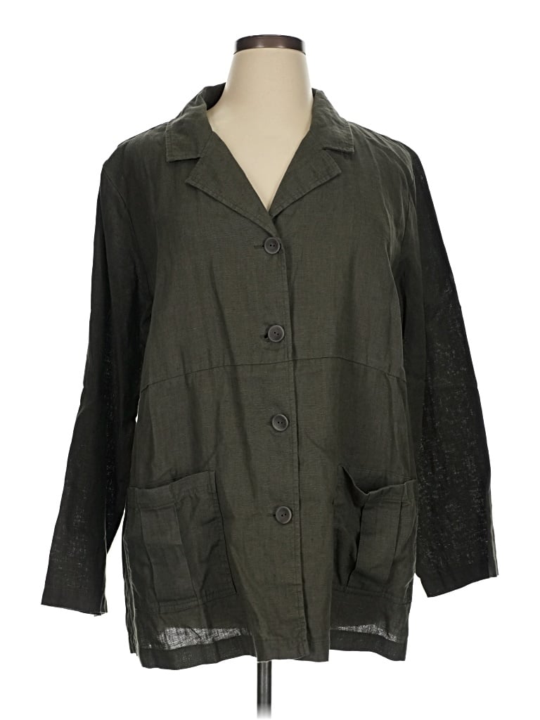 Pre-owned Flax Coat In Green