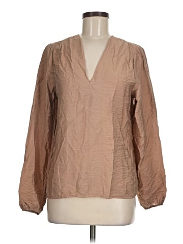 Self Contrast Long Sleeve Blouse (view 1)