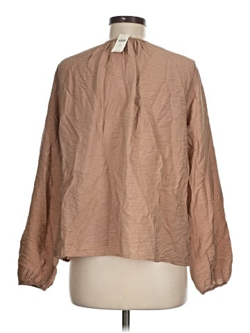 Self Contrast Long Sleeve Blouse (view 2)
