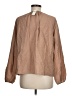 Self Contrast Tan Long Sleeve Blouse Size M - photo 2