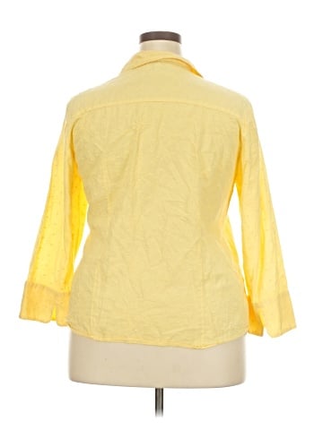 JM Collection 3/4 Sleeve Button-Down Shirt (view 2)