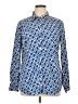 Merona 100% Polyester Print Blue Long Sleeve Blouse Size XL - photo 1