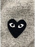 Play Comme Des Garçons 100% Wool Hearts Gray pullover sweater Size S - photo 6