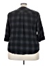 Torrid Plaid Black 3/4 Sleeve Blouse Size 3X Plus (3) - photo 2