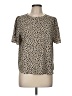 Papermoon 100% Polyester Animal Print Tan Short Sleeve Blouse Size M (petite) - photo 1