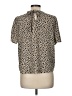 Papermoon 100% Polyester Animal Print Tan Short Sleeve Blouse Size M (petite) - photo 2