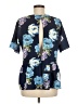 Pink Owl Blue Short Sleeve Blouse Size M - photo 2