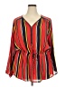 Ups & Downs 100% Polyester Red 3/4 Sleeve Blouse Size 2X - photo 1
