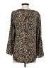 NY Collection 100% Polyester Animal Print Brown Long Sleeve Blouse Size S - photo 2