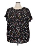 Lane Bryant 100% Polyester Black Short Sleeve Blouse Size 28 - photo 1