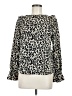 Shein Animal Print Ivory Long Sleeve Blouse Size 6 - photo 1