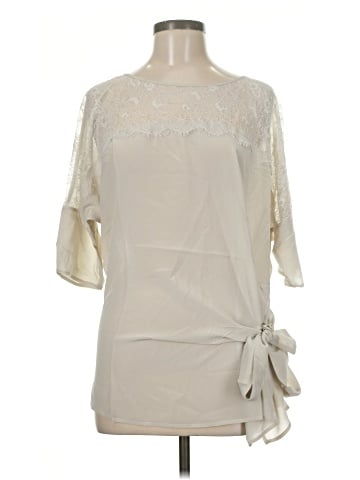 Gold Hawk 3/4 Sleeve Silk Top (view 1)